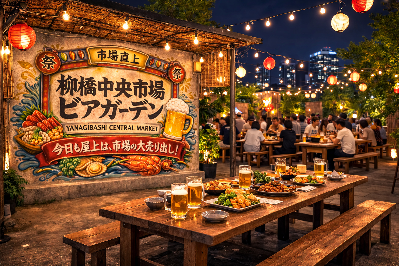 柳橋中央市場ビアガーデン